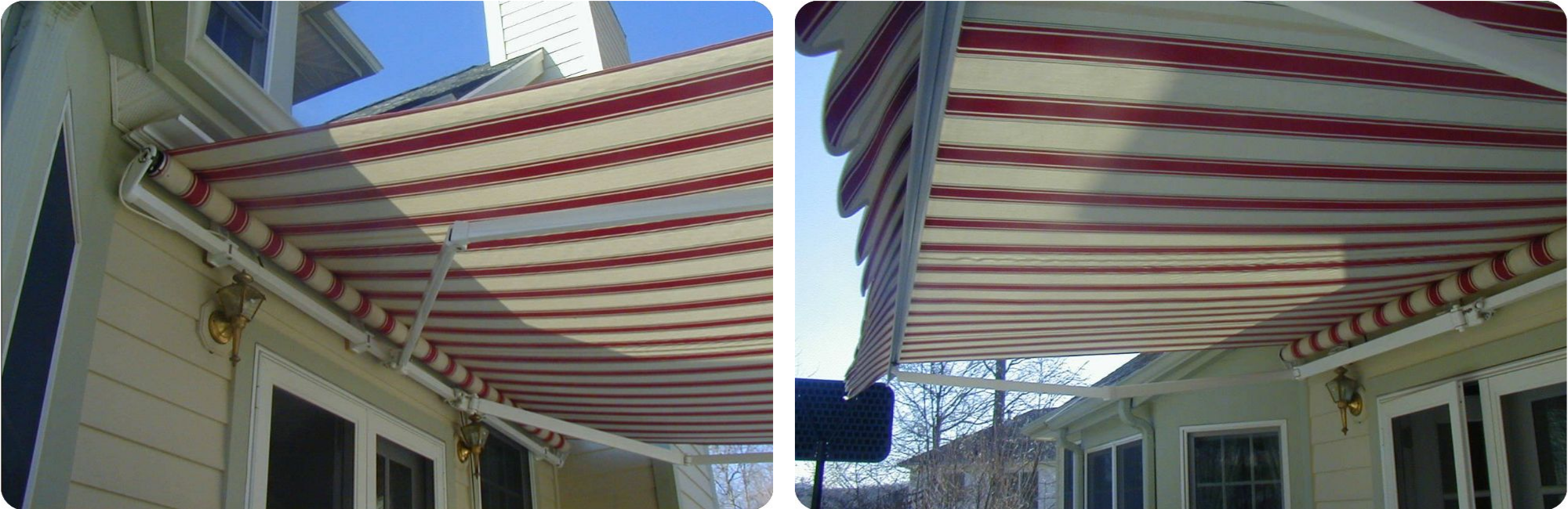Trio Retractable Awnings are for when width limits the projection of a regular lateral arm. up to 13’ in projection in as little as 8’width