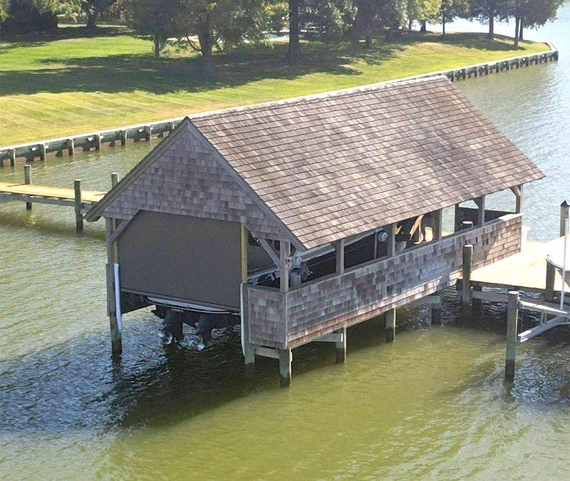 Motorized Screen Panel for a Boathouse in Oxford, MD