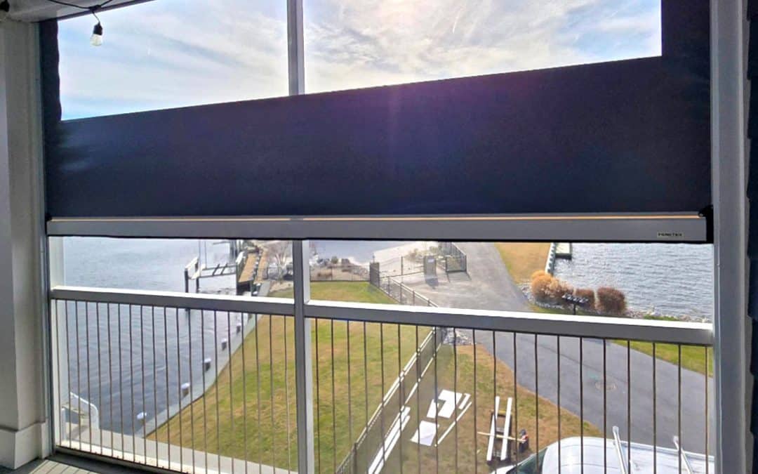 What Is the Ideal Solution for Elevated Porches? See This Inside-Mounted Motorized Vinyl Enclosure in Shelbyville, DE