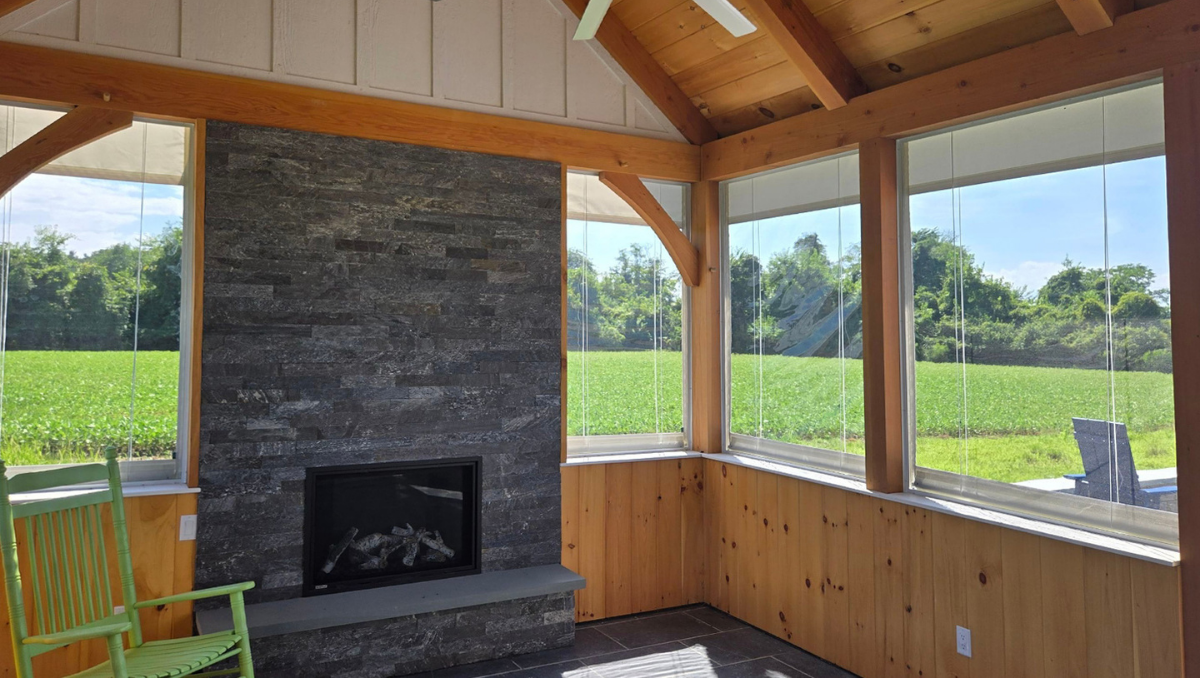 Manual Clear Vinyl Porch Enclosure – Talbot County Installation vinyl porch enclosures pollen control Eastern Shore home