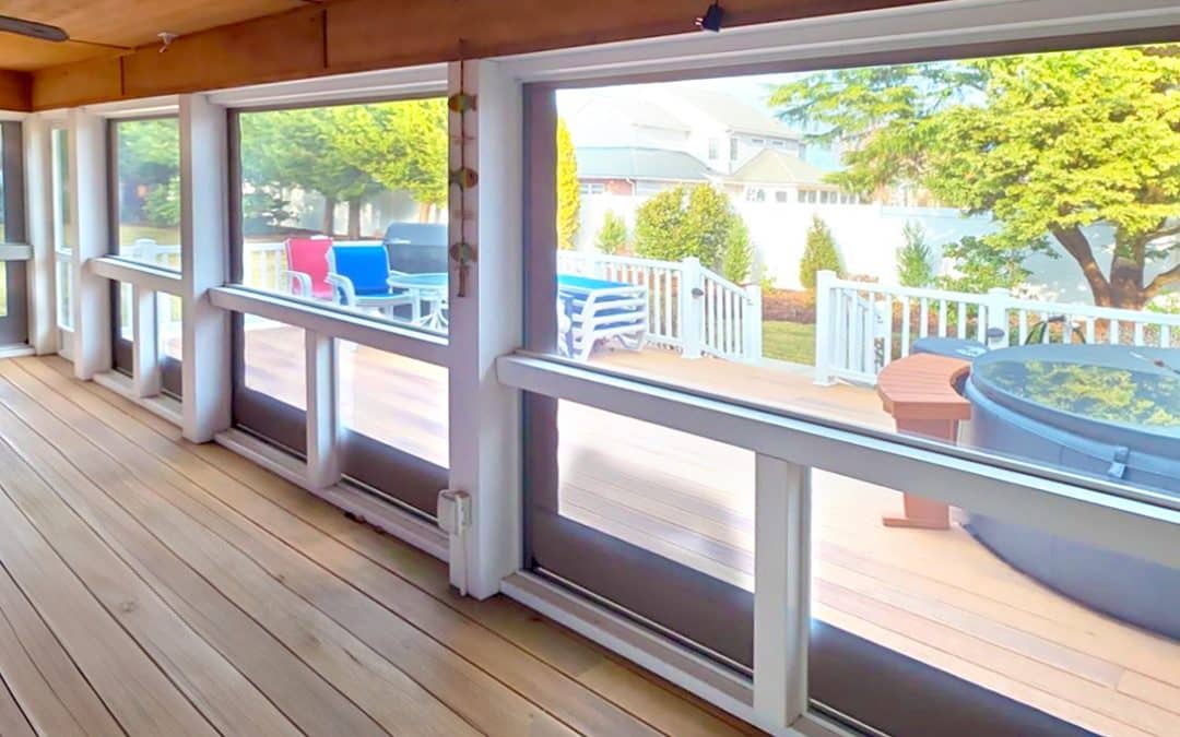 Do Motorized & Roll‑Up Vinyl Porch Enclosures Provide a Clear View? Check Out This Porch Enclosure in Rehoboth, DE
