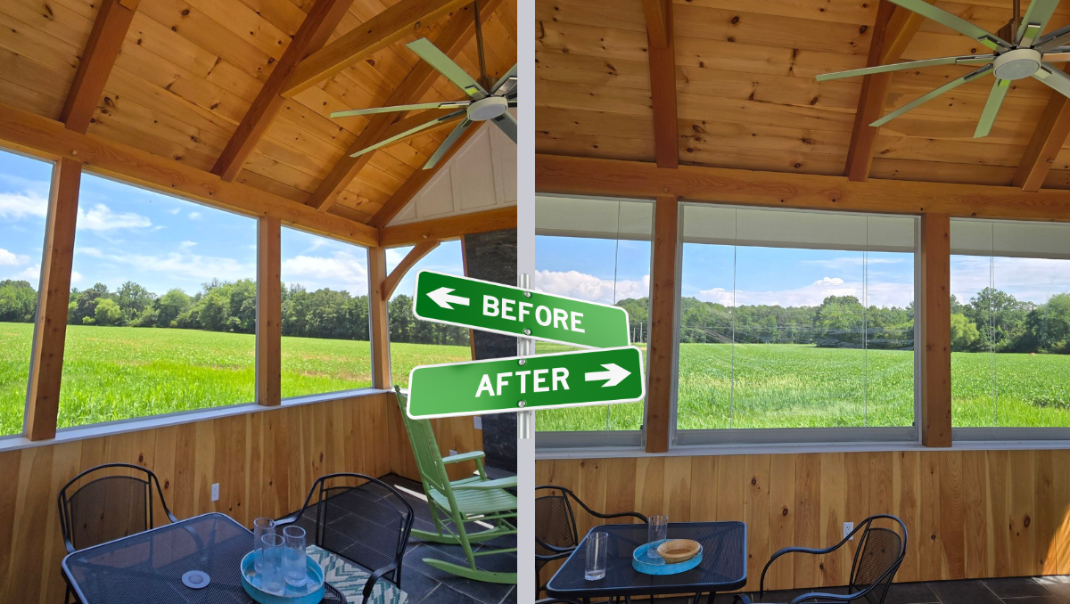 before and after porch enclosure